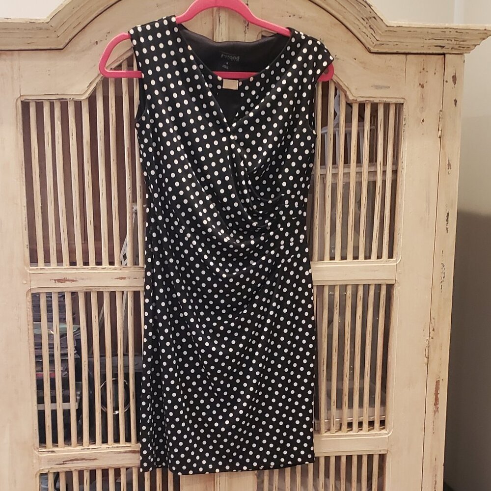 EnFocus Studio Black and White Polka Dot Sleeveless Dress
